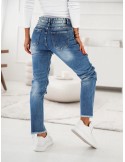 Denim pants with holes and beads 6211 - Online store - Boutique